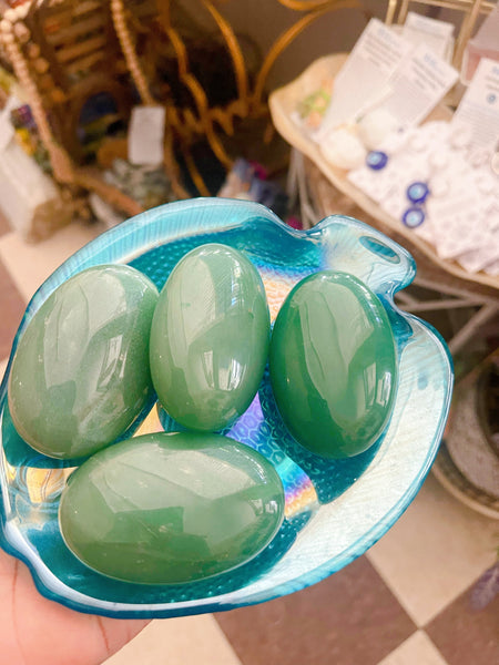 X-Large Brazilian Green Aventurine Palm Stone