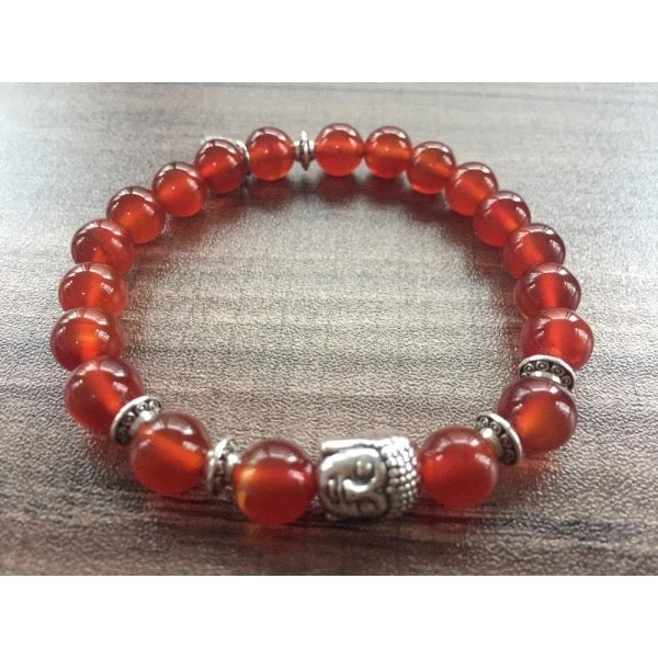 Carnelian Buddha Beaded Bracelet