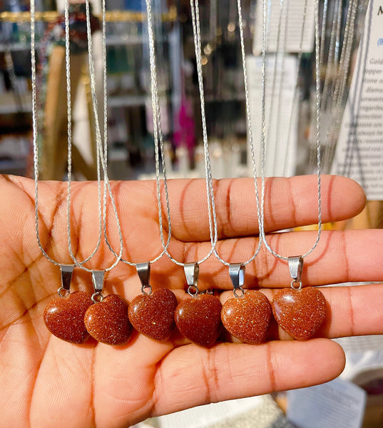 Mini Goldstone Heart Necklace