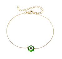 Gold-Plated Metal Thin Evil Eye Bracelet