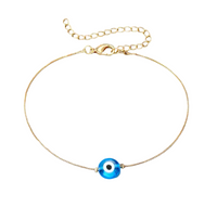 Gold-Plated Metal Thin Evil Eye Bracelet